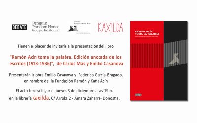 Presentación de “ramón acín toma la palabra” en donostia