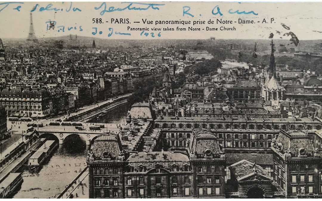 Postal escrita en Paris por Ramón Acín en 1926
