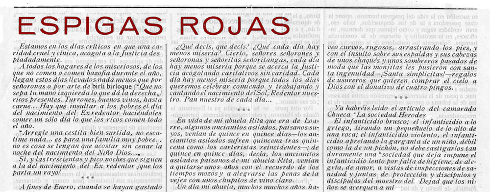 Ramón Acín toma la palabra 51 – Espigas rojas